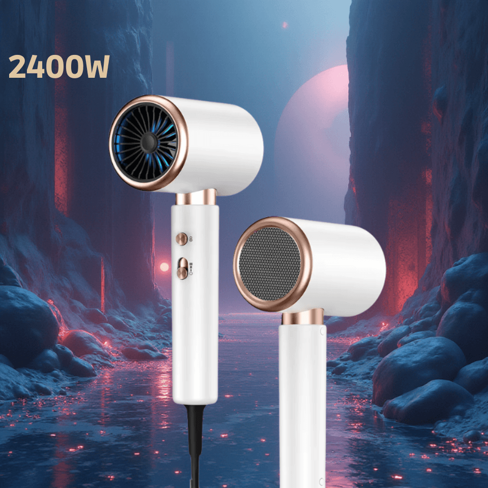 Profesjonalna suszarka do włosów 2400W i 2000W z jonizacją, gorącym i zimnym nadmuchem oraz szczotką powietrzną