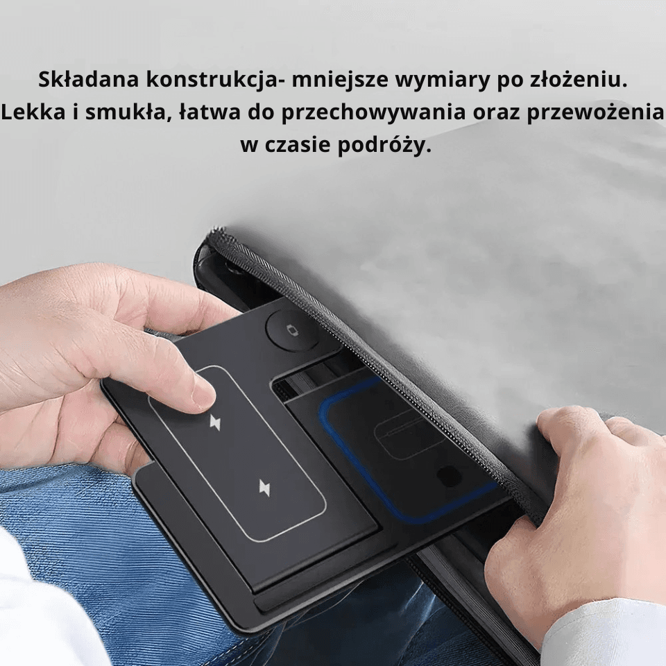 *Magnetyczna ładowarka bezprzewodowa Qi – stojak biurkowy USB‑C do telefonu, słuchawek i zegarka