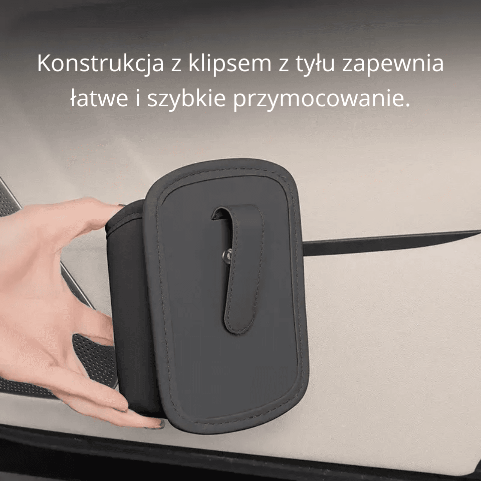 X Organizer na drzwi auta – uchwyt na kubek 
i schowek na drobiazgi. Kompaktowy, estetyczny dodatek do wnętrza samochodu.
