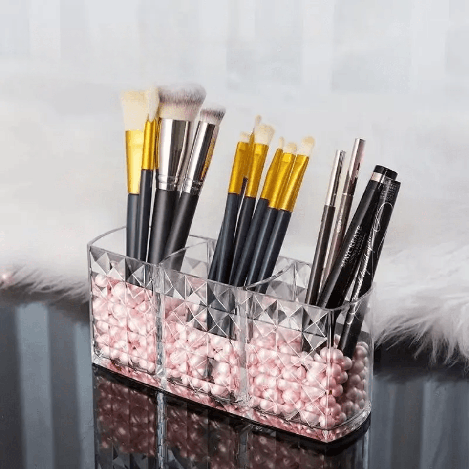 Organizer łazienkowy 3-komorowy – przezroczysta struktura kryształowa